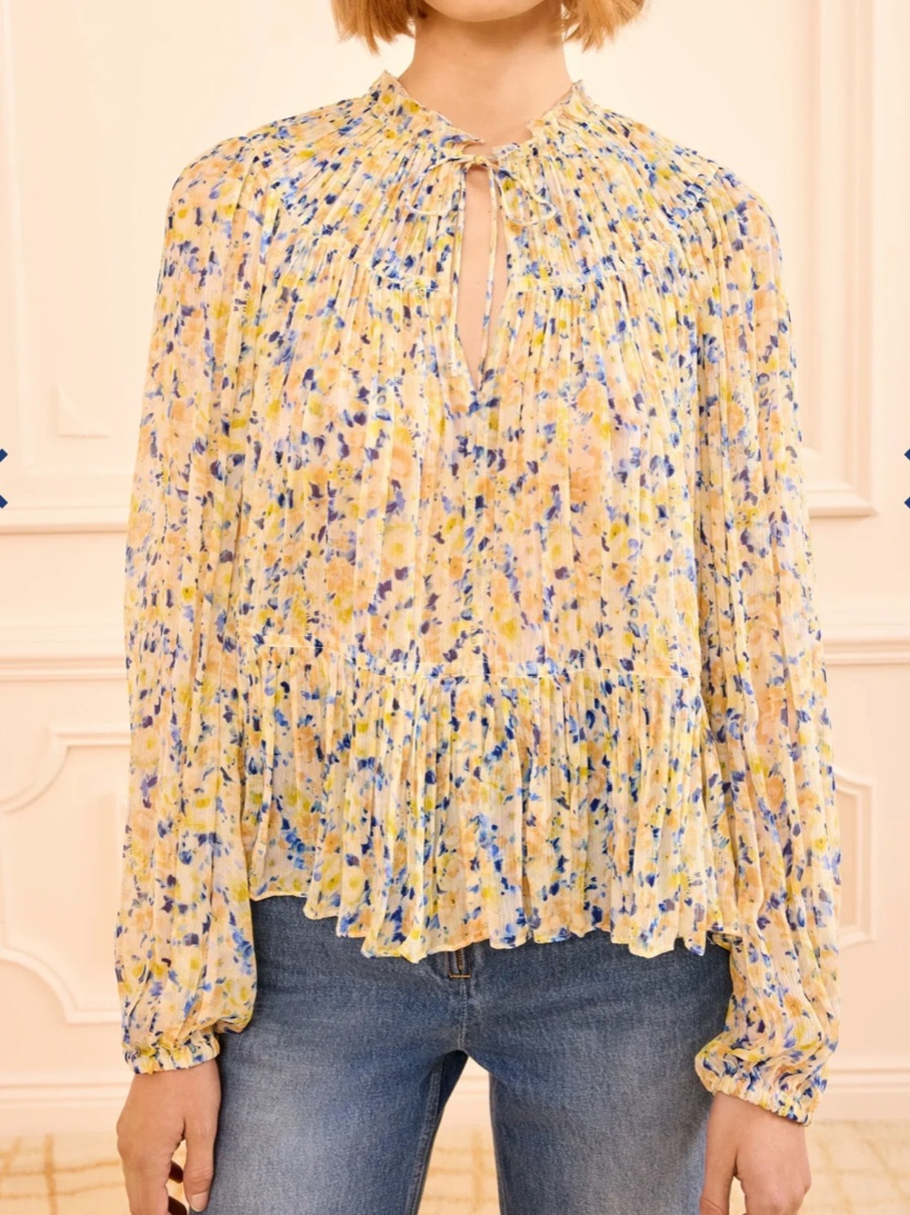 Ulla Johnson Leandra Pleated Silk Chiffon Blouse